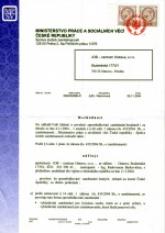 Licence agentury práce od MPSV ČR strana 1